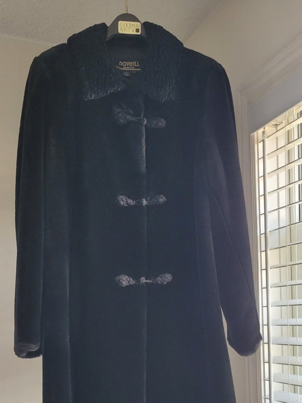 FULL LENGTH BLACK FAUX FUR COAT